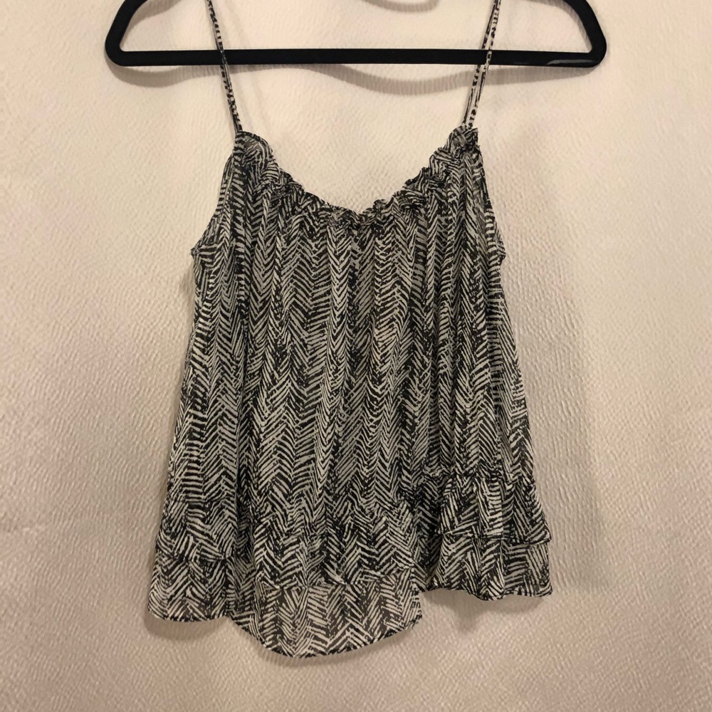 Zara black & white print top